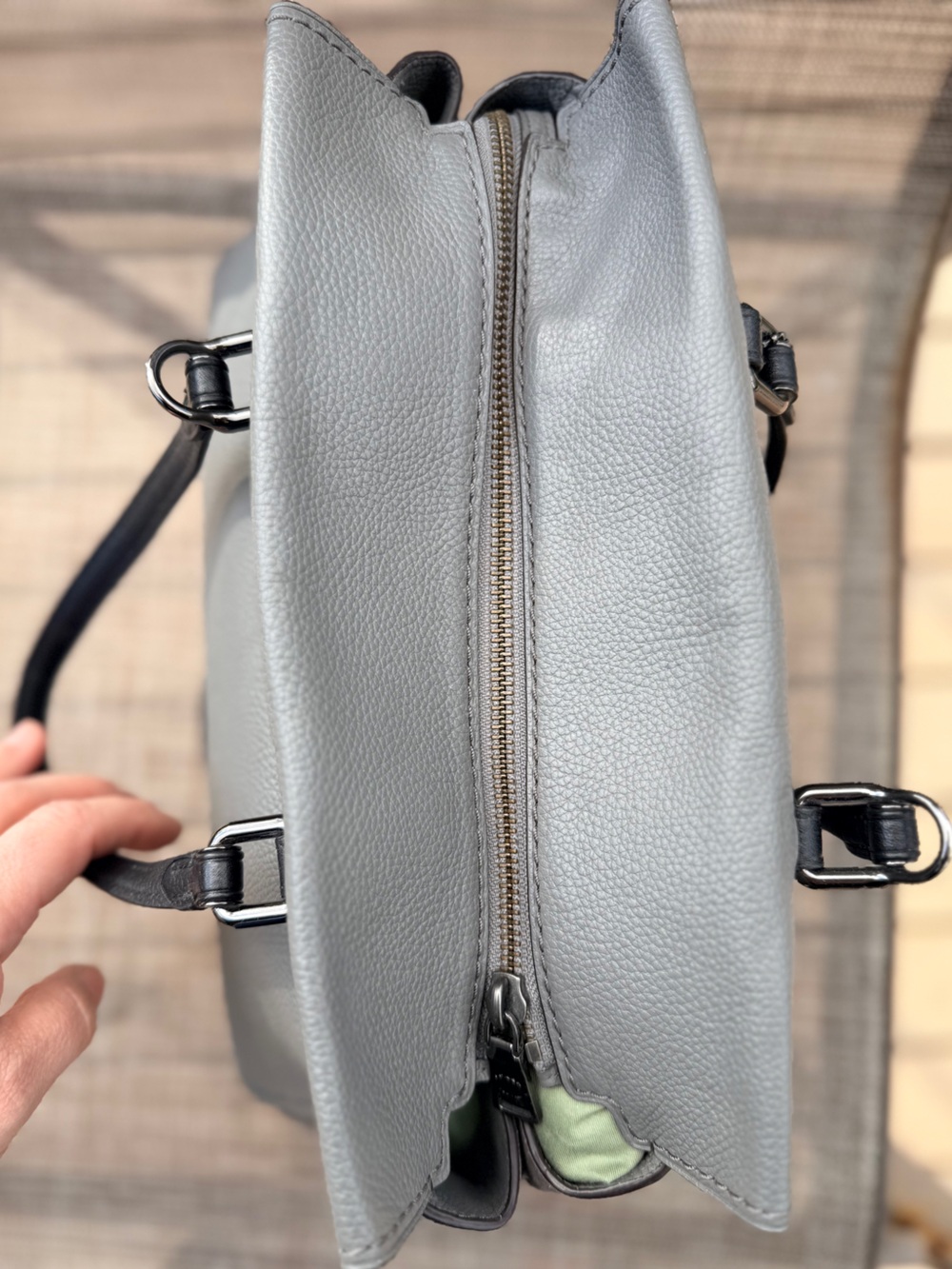 Coach Colorblock Mixed Leather Fulton Satchel - Picture 6 of 10